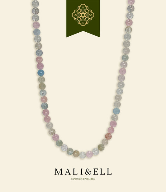 Morganite Beaded Necklace Mali & Ell