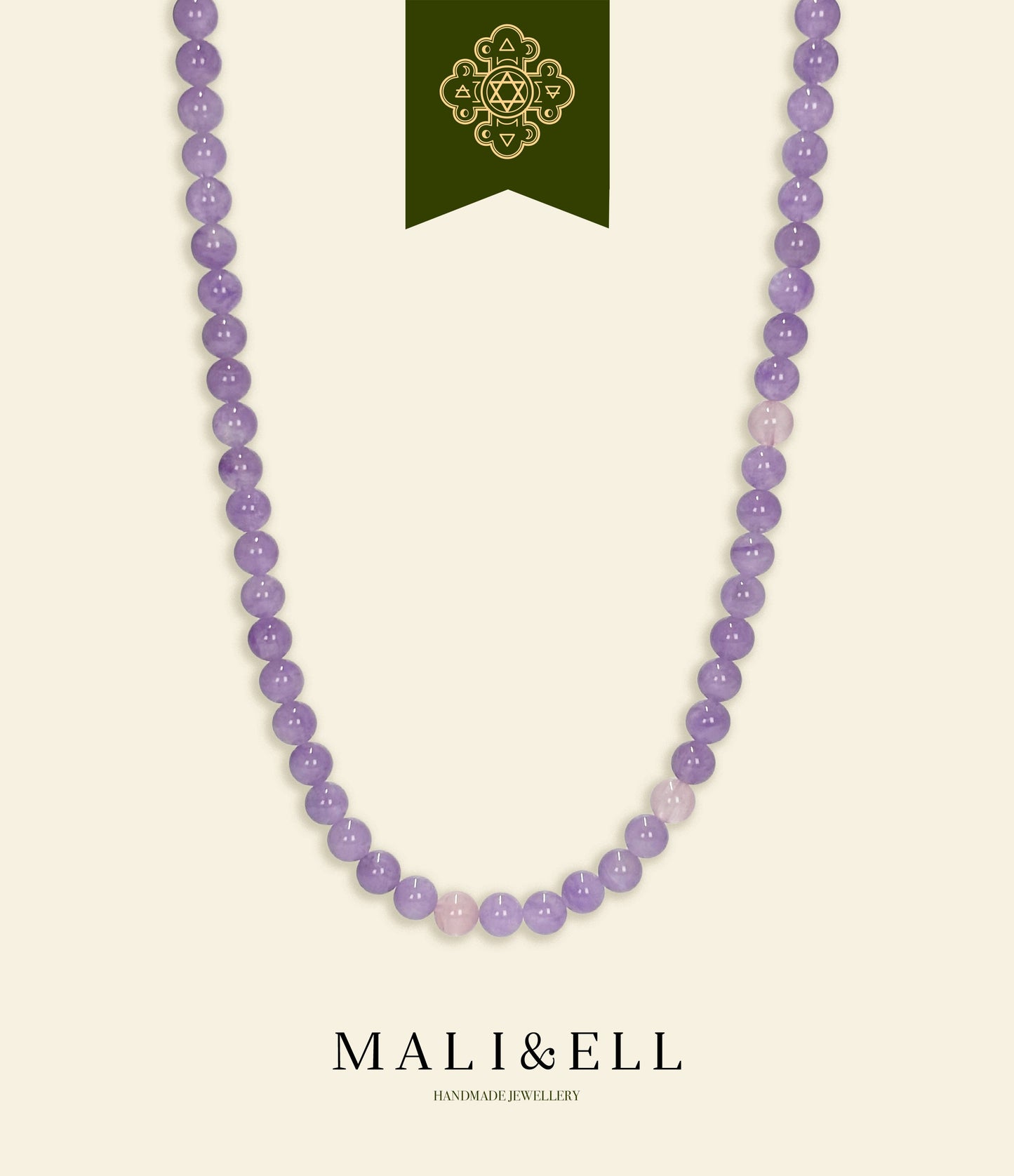 Purple Jade Beaded Necklace Mali & Ell