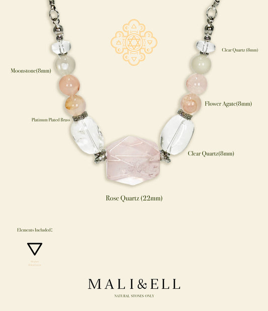 Rose Quartz Cut Pendant Mali & Ell