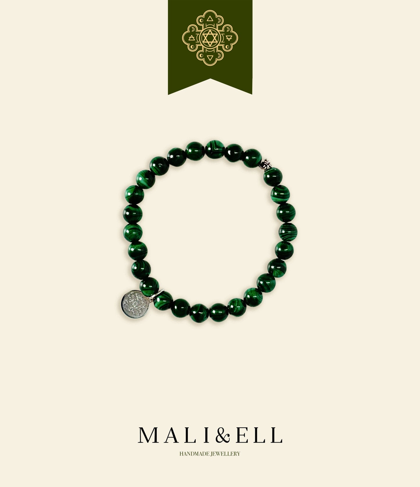 Silver and Stones - Malachite Bracelet Mali & Ell