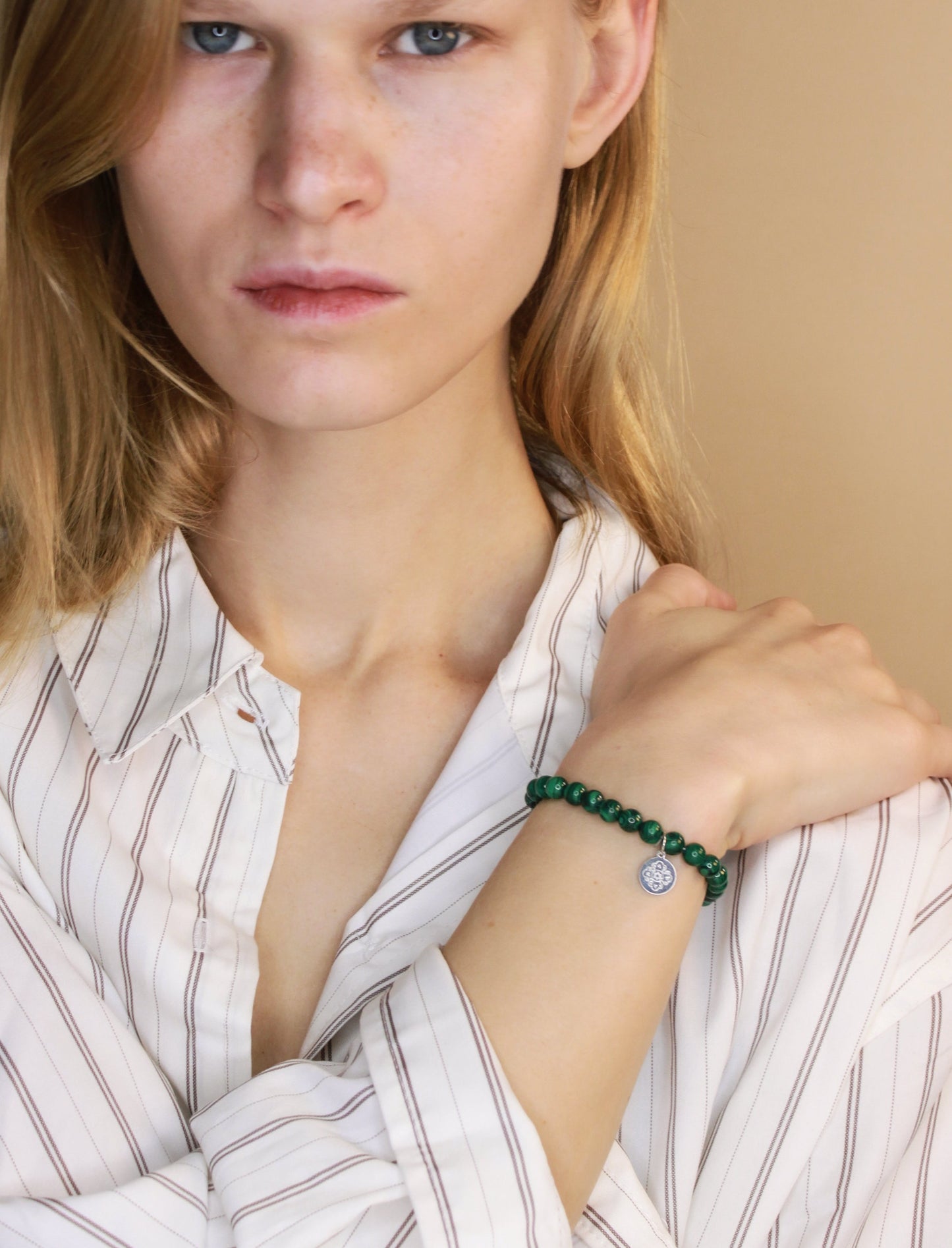 Silver and Stones - Malachite Bracelet Mali & Ell