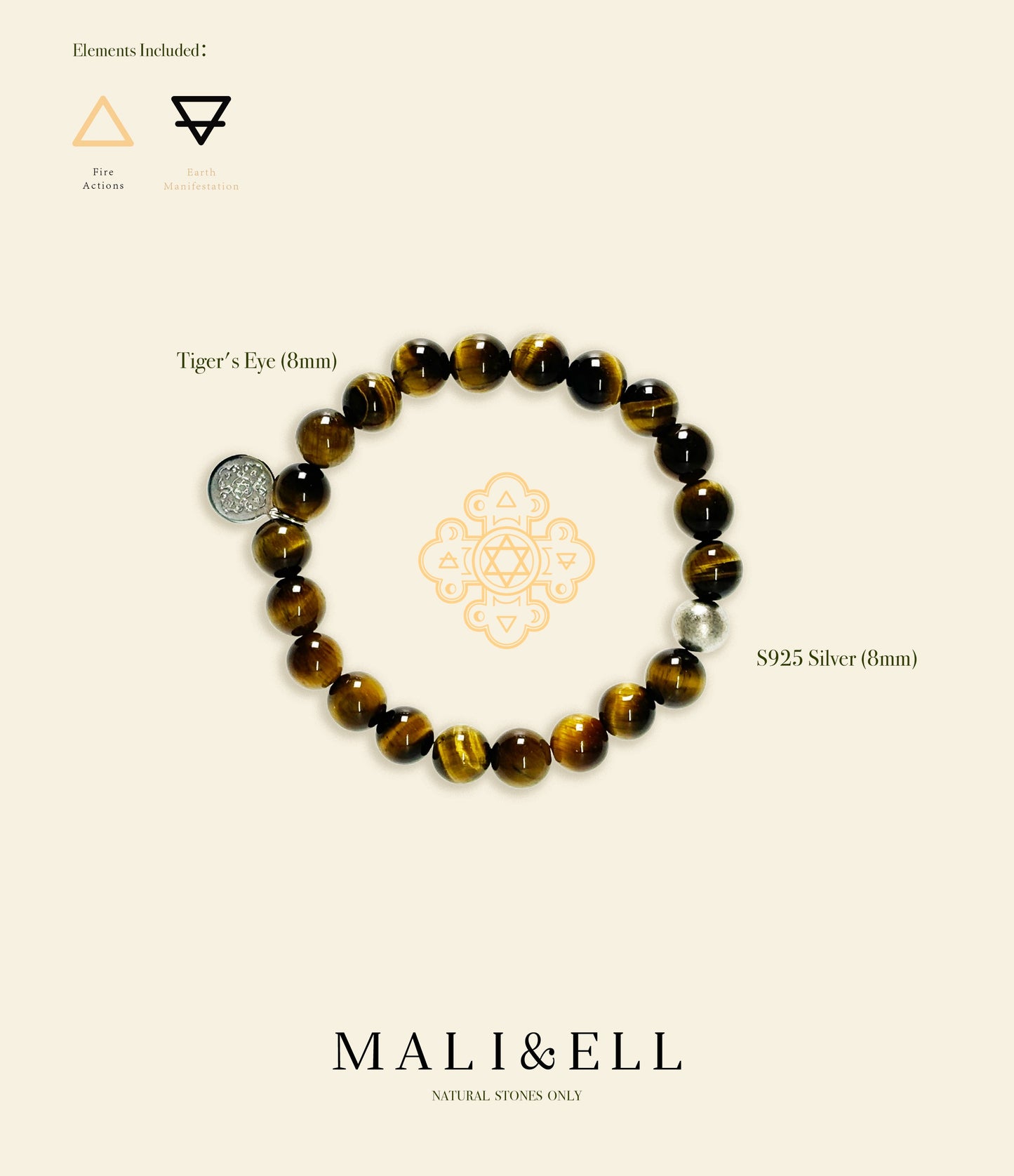 Silver and Stones - Tiger's Eye Bracelet Mali & Ell