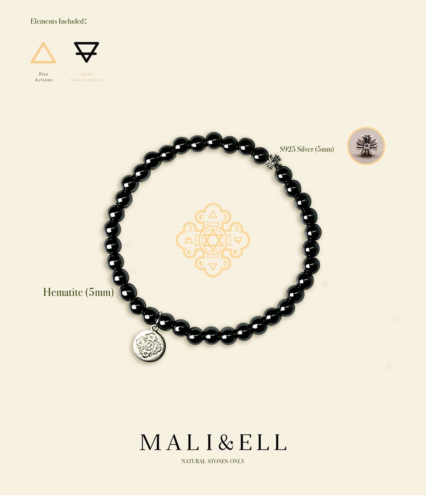 Silver and Stones - Hematite Bracelet Mali & Ell