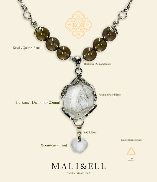 White Herkimer Diamond Pendant Mali & Ell