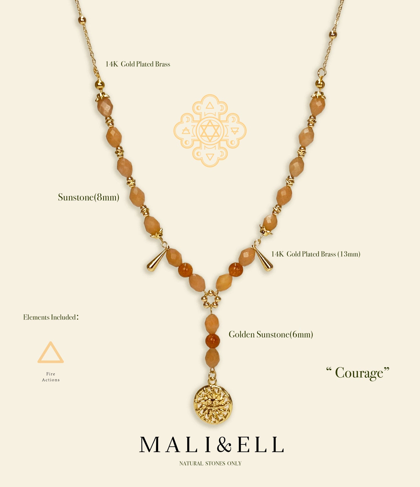 The Sun - Courage Necklace Mali & Ell