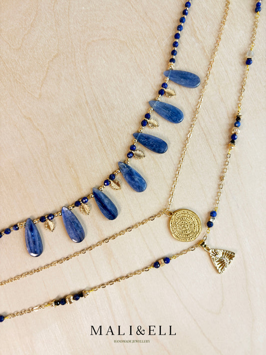Oracle Tide Talisman - Blue Crystal Boho Necklace Layering Set Mali & Ell