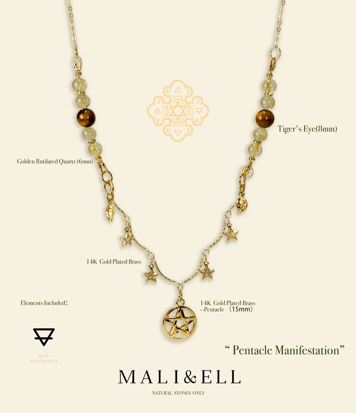 Achieve Your Goal - Pentacle Manifestation Necklace Mali & Ell