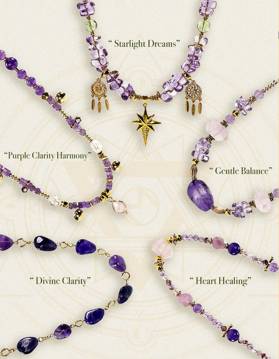 Amethyst necklace collection