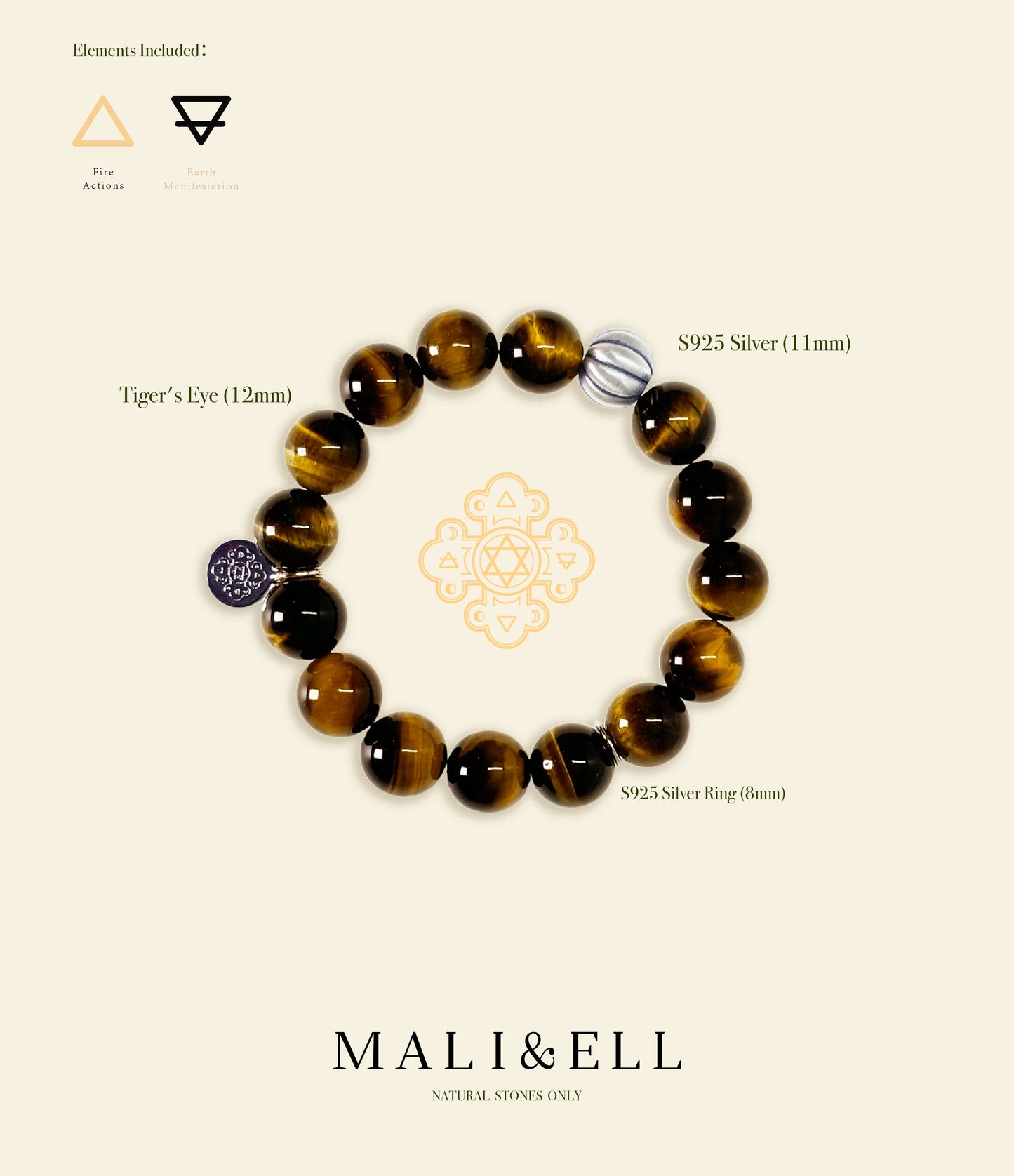 Silver and Stones - Tiger's Eye Bracelet Mali & Ell