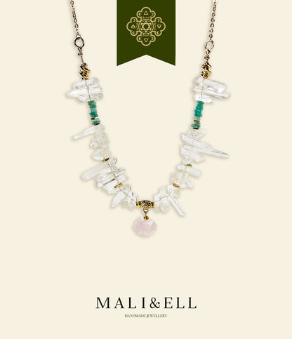 Hope Series - Seed of Hope - Rose Quartz Featured Necklace Mali & Ell