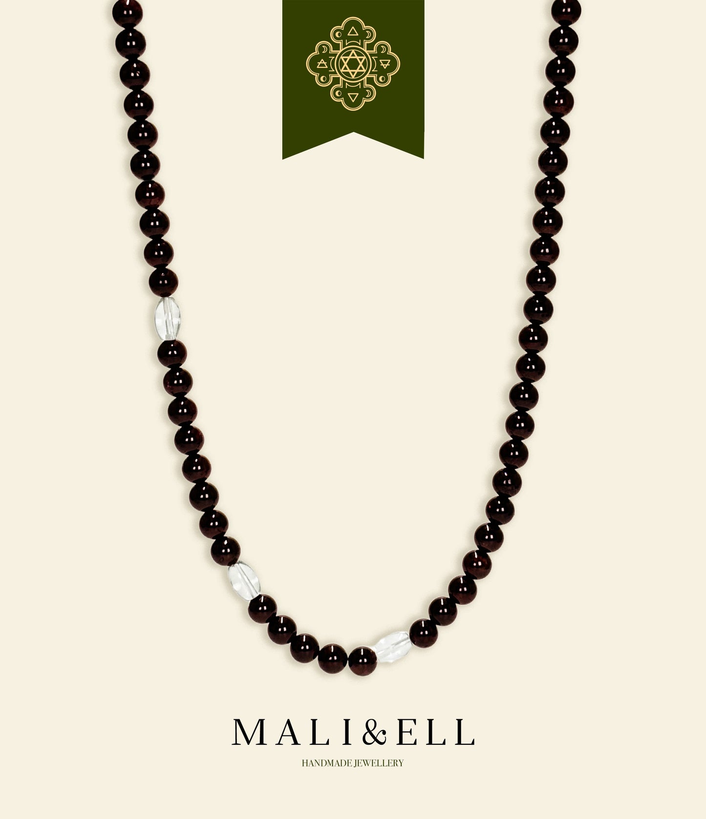 Garnet Beaded Necklace Mali & Ell