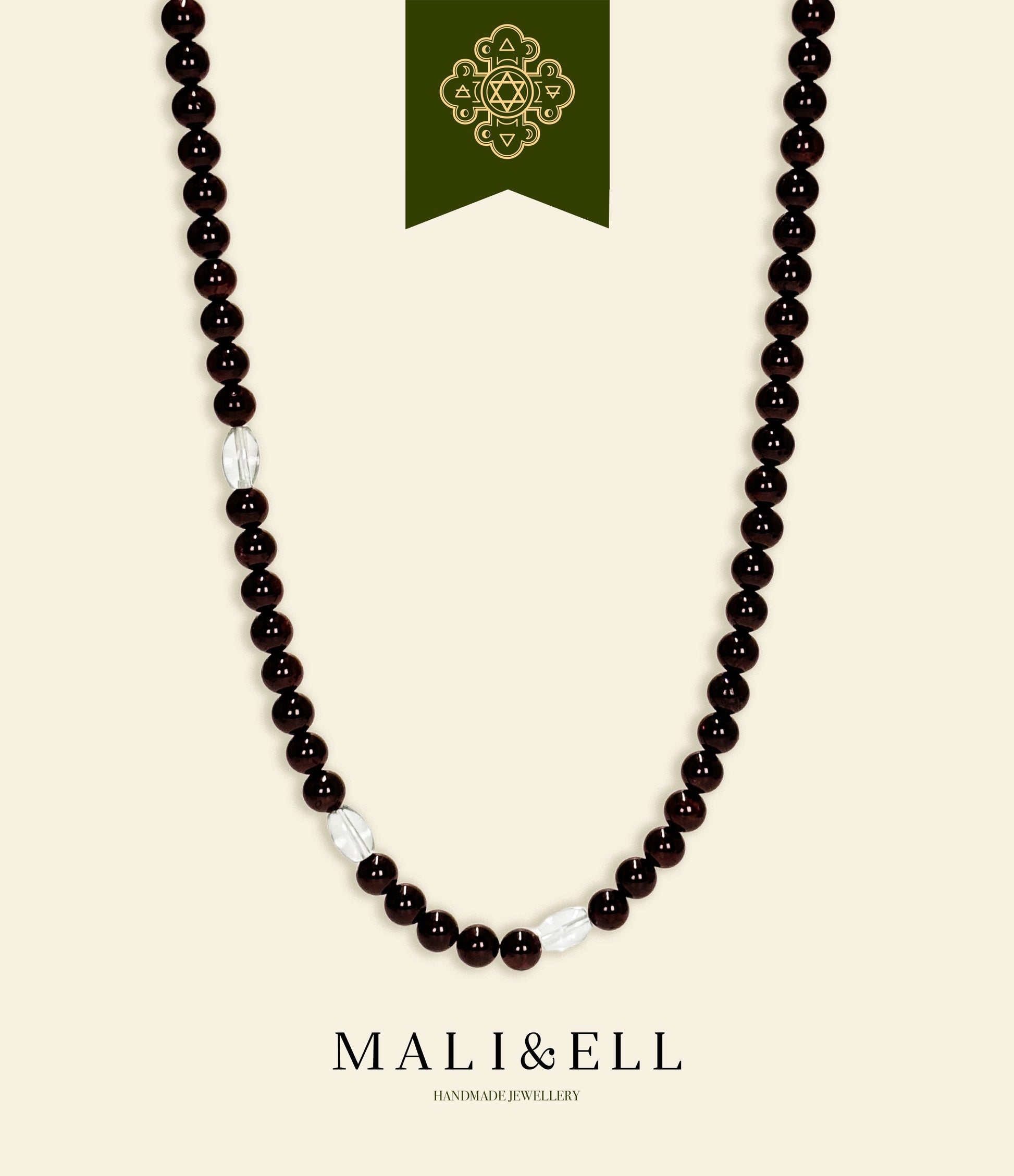 Garnet Beaded Necklace Mali & Ell