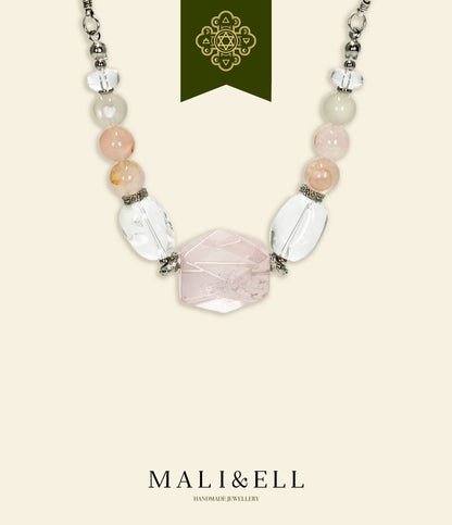 Rose Quartz Cut Pendant Mali & Ell