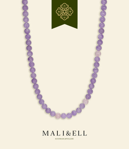Purple Jade Beaded Necklace Mali & Ell
