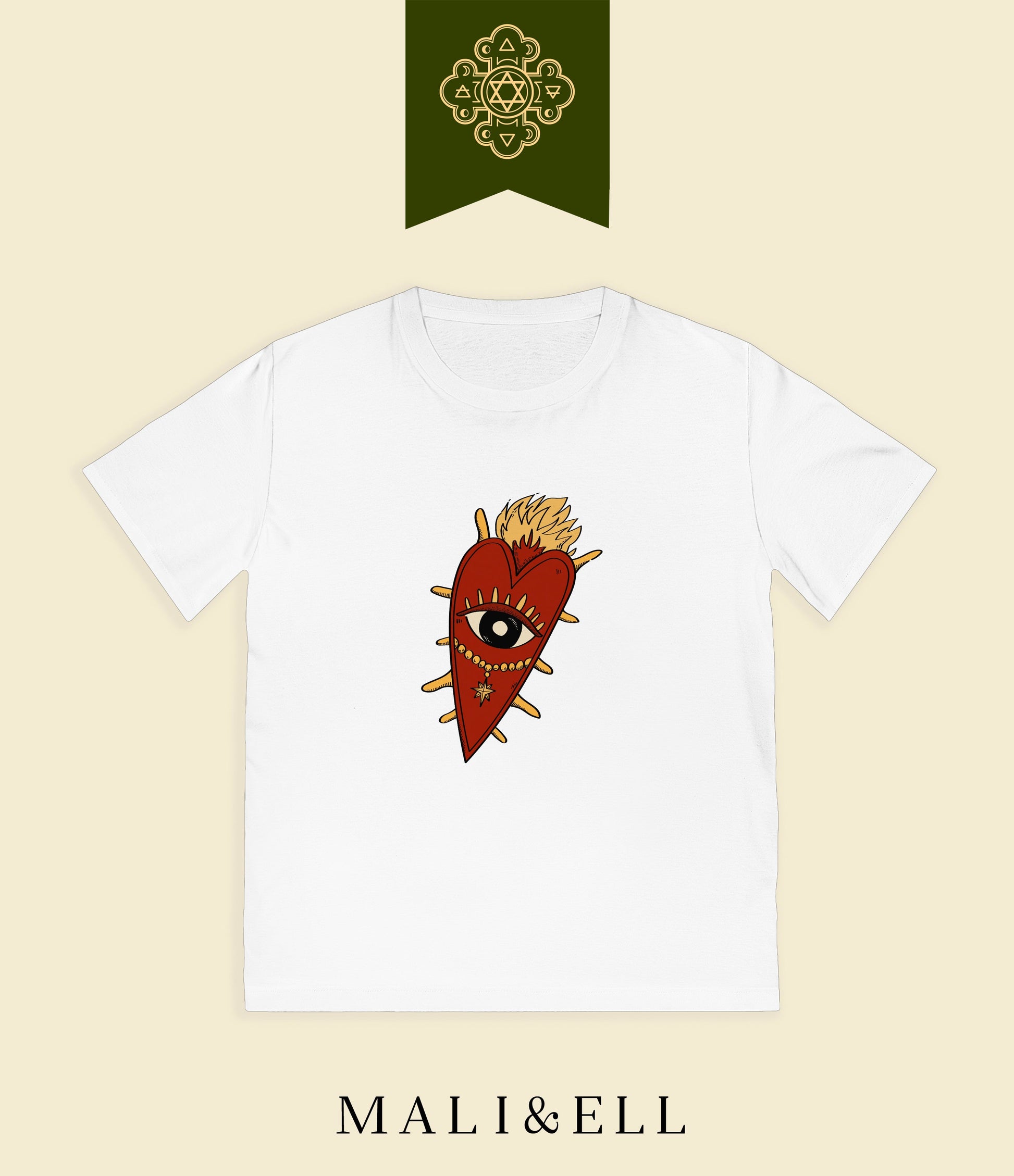 Rocker Eye Shield T-Shirt — Tribal Punk Graphic Tee Printify