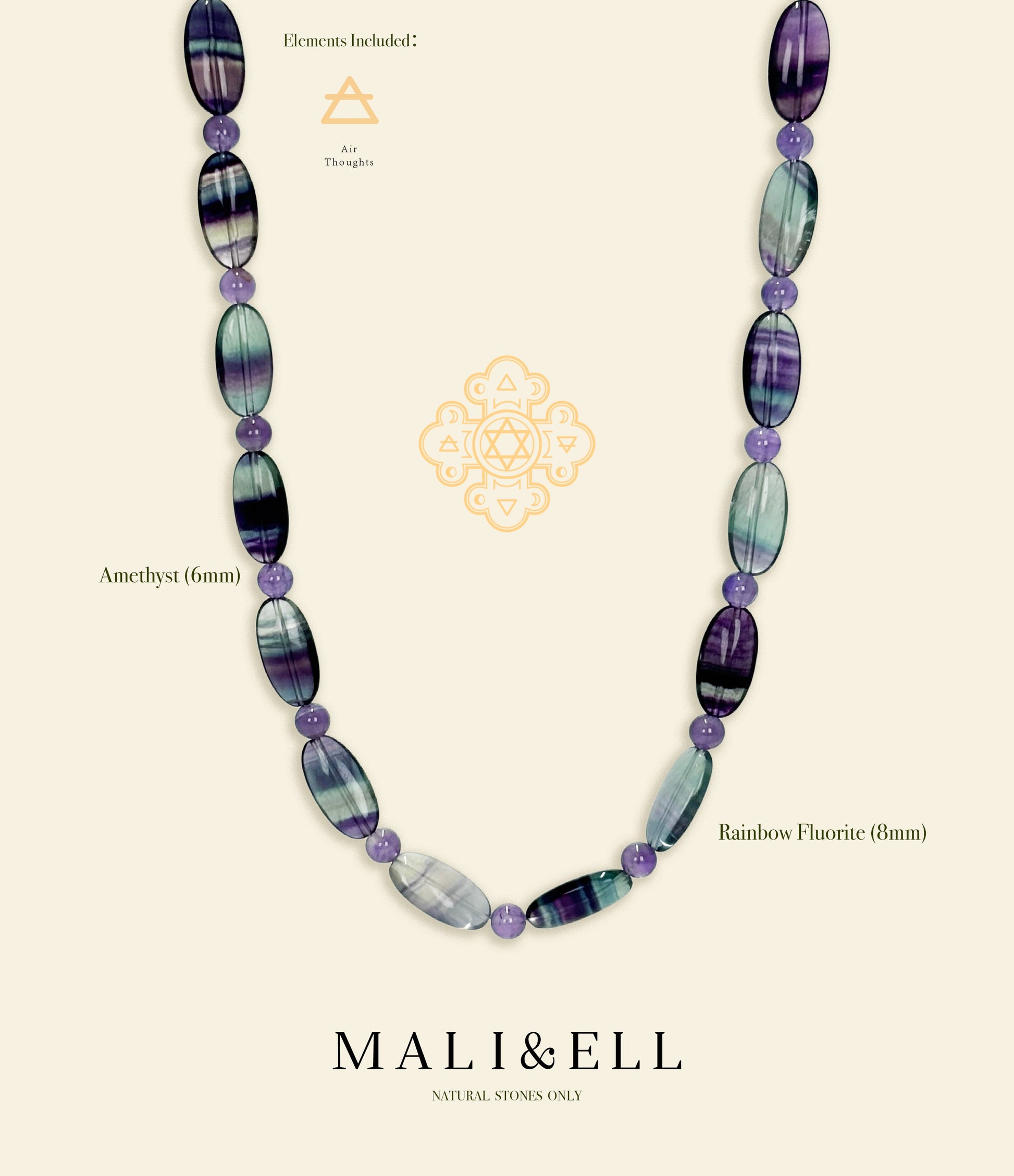 Rainbow Fluorite Necklace Mali & Ell