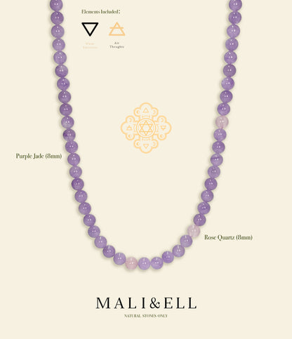 Purple Jade Beaded Necklace Mali & Ell