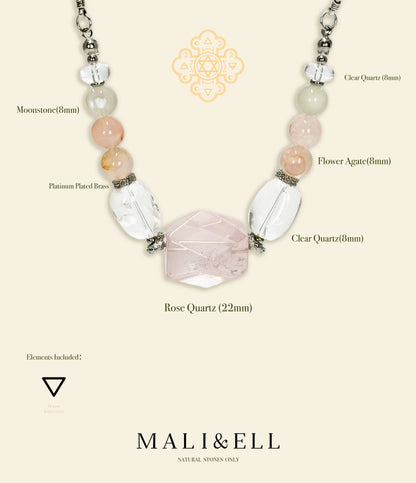 Rose Quartz Cut Pendant Mali & Ell