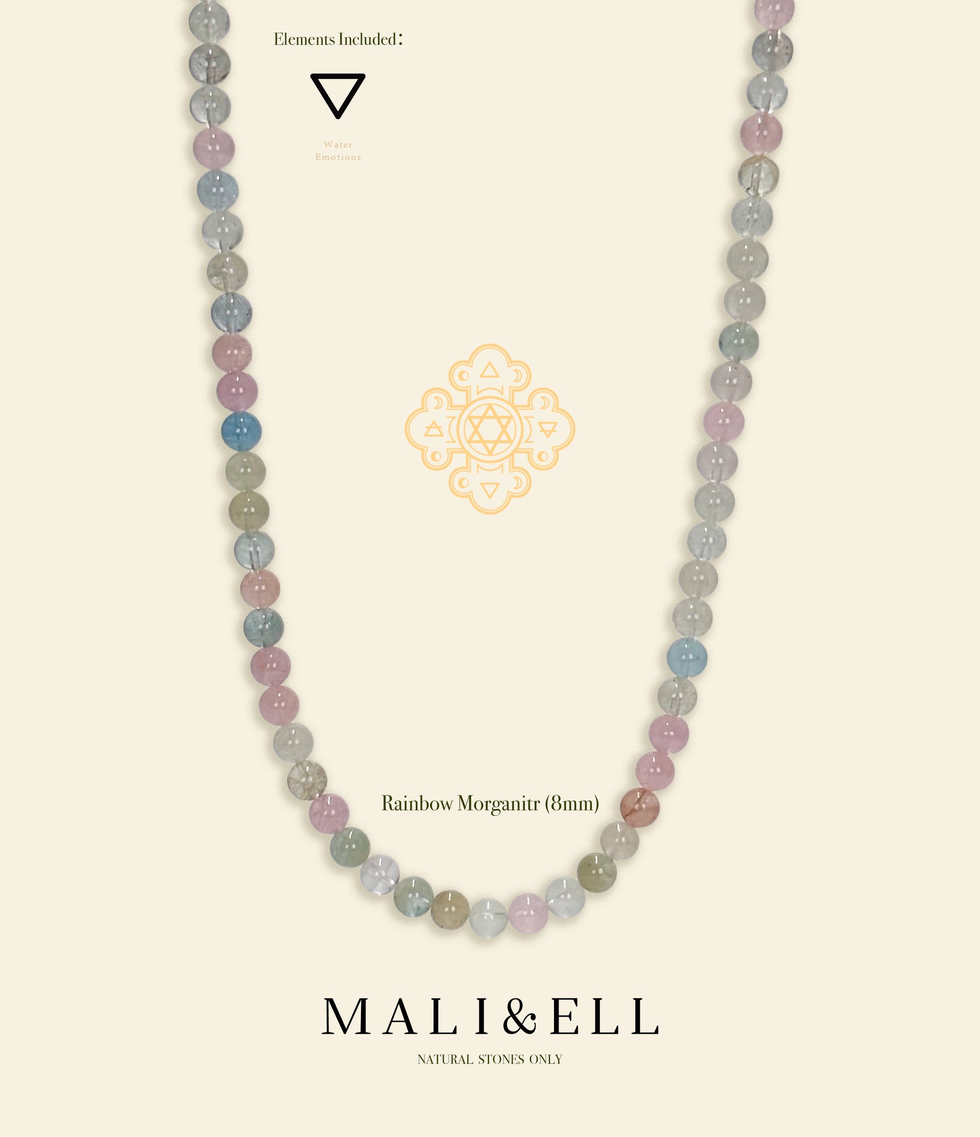 Morganite Beaded Necklace Mali & Ell
