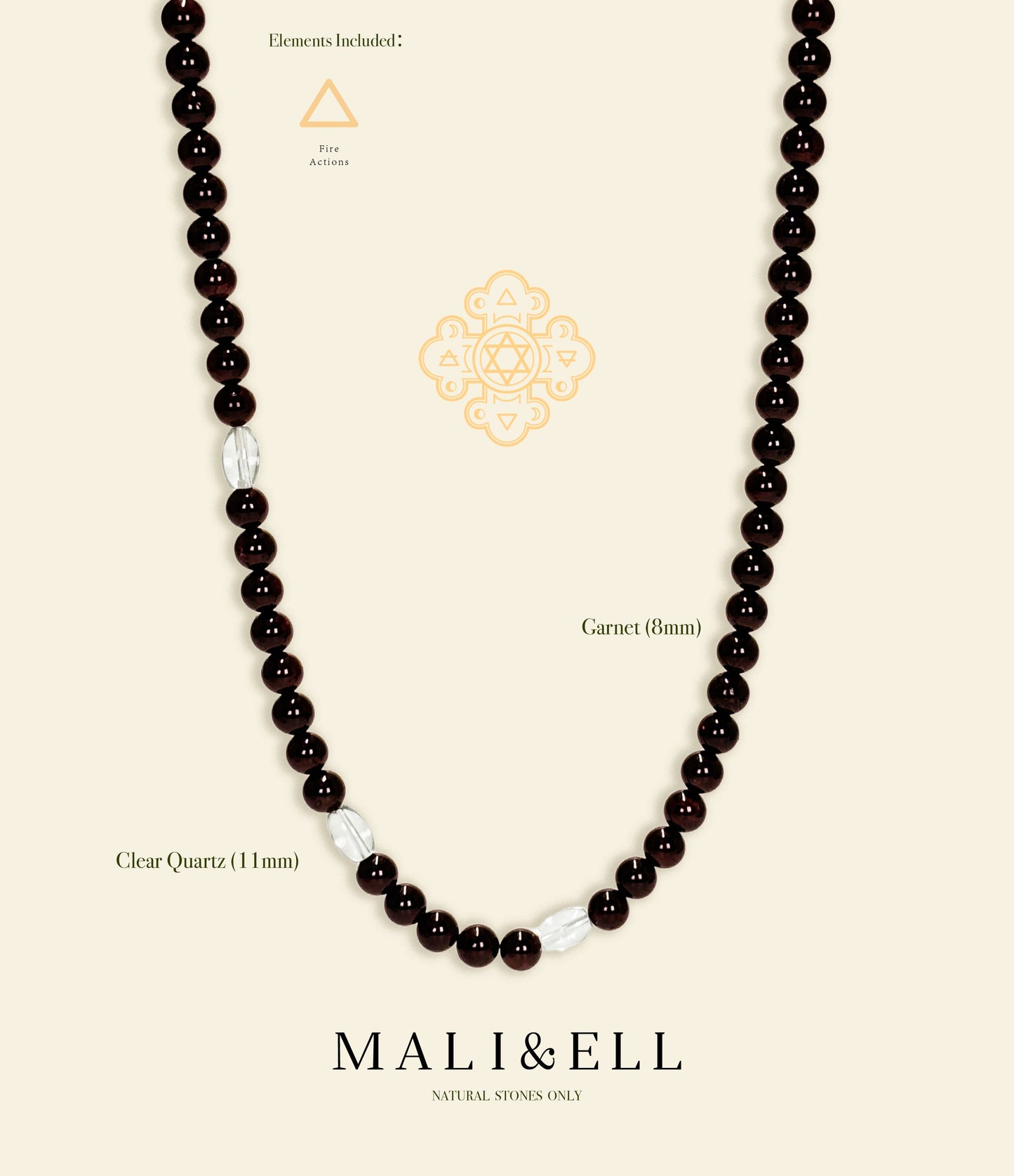 Garnet Beaded Necklace Mali & Ell