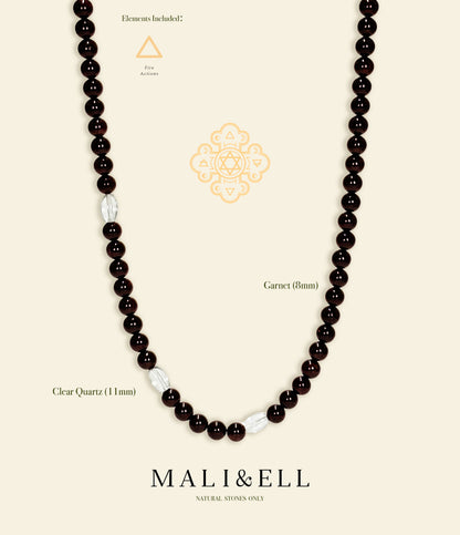 Garnet Beaded Necklace Mali & Ell