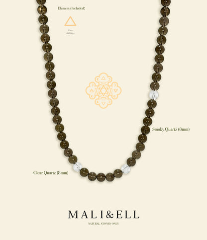 Smoky Quartz Beaded Necklace Mali & Ell