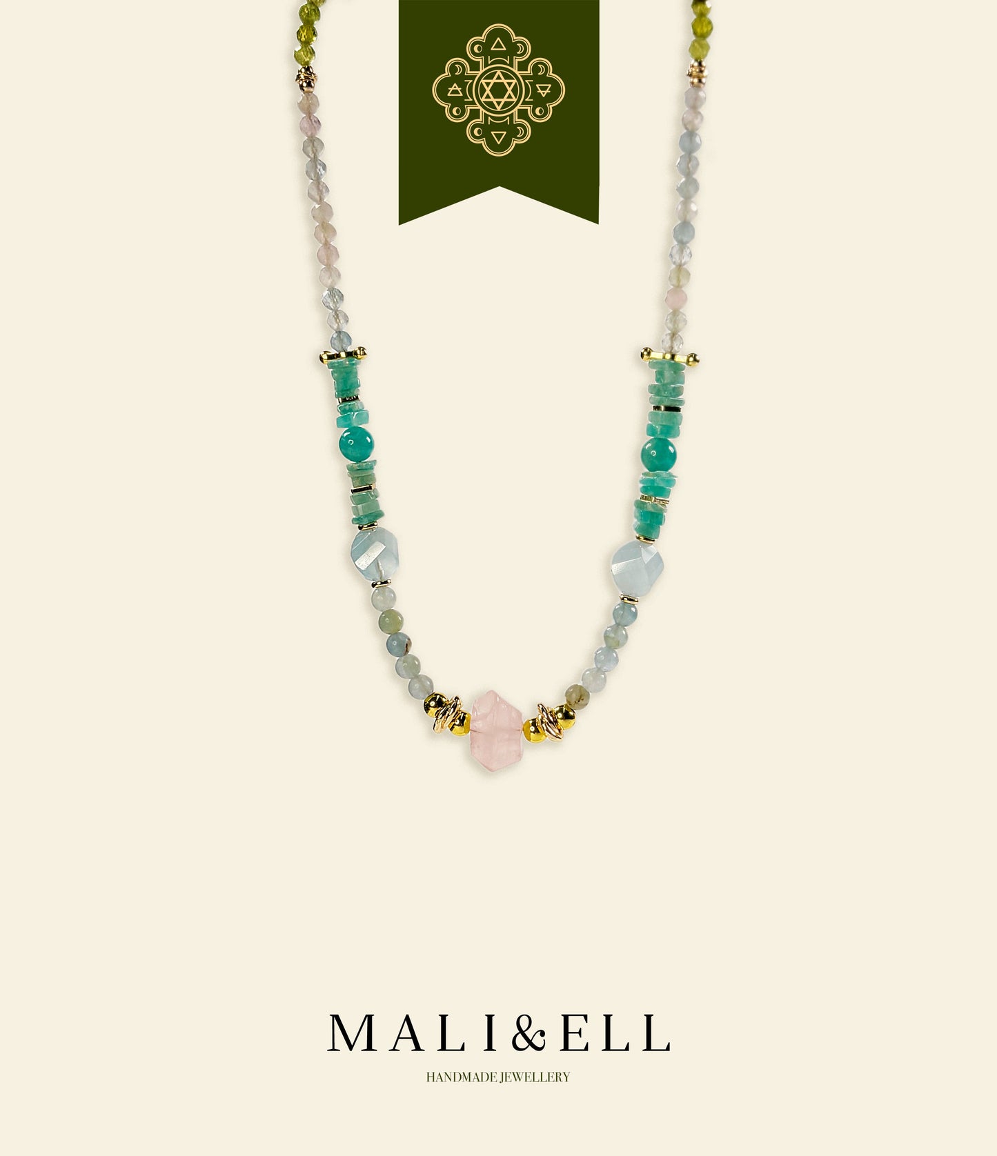 Hope Series - Soul Bridge - Rose Quartz Featured Necklace Mali & Ell