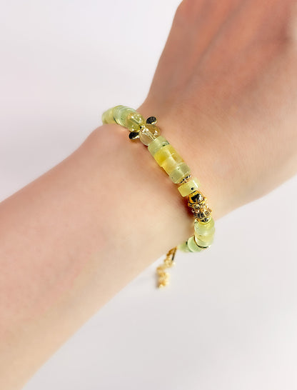 Shimmering Bohemia - Citrine, Prehnite Boho Bracelet Mali & Ell