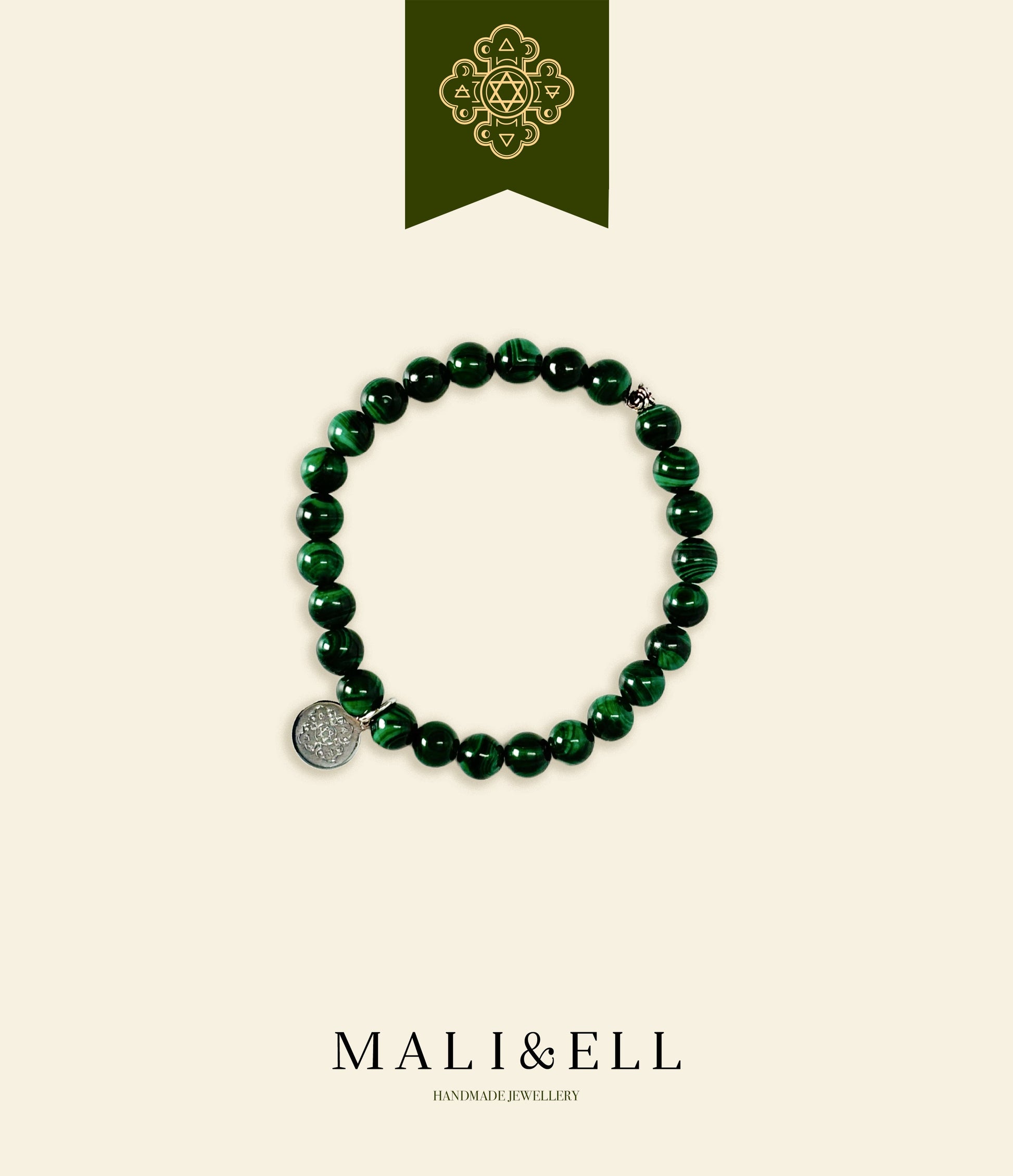 Silver and Stones - Malachite Bracelet Mali & Ell