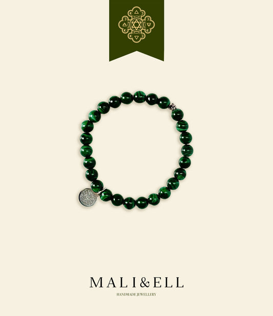 Silver and Stones - Malachite Bracelet Mali & Ell
