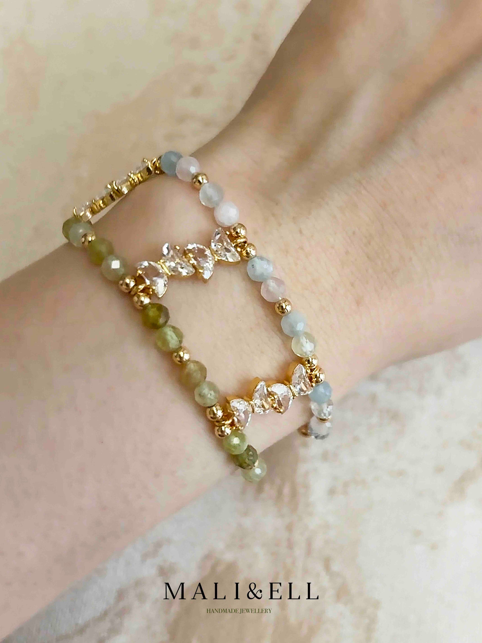 Double Strand Natural Crystal Bracelets Mali & Ell