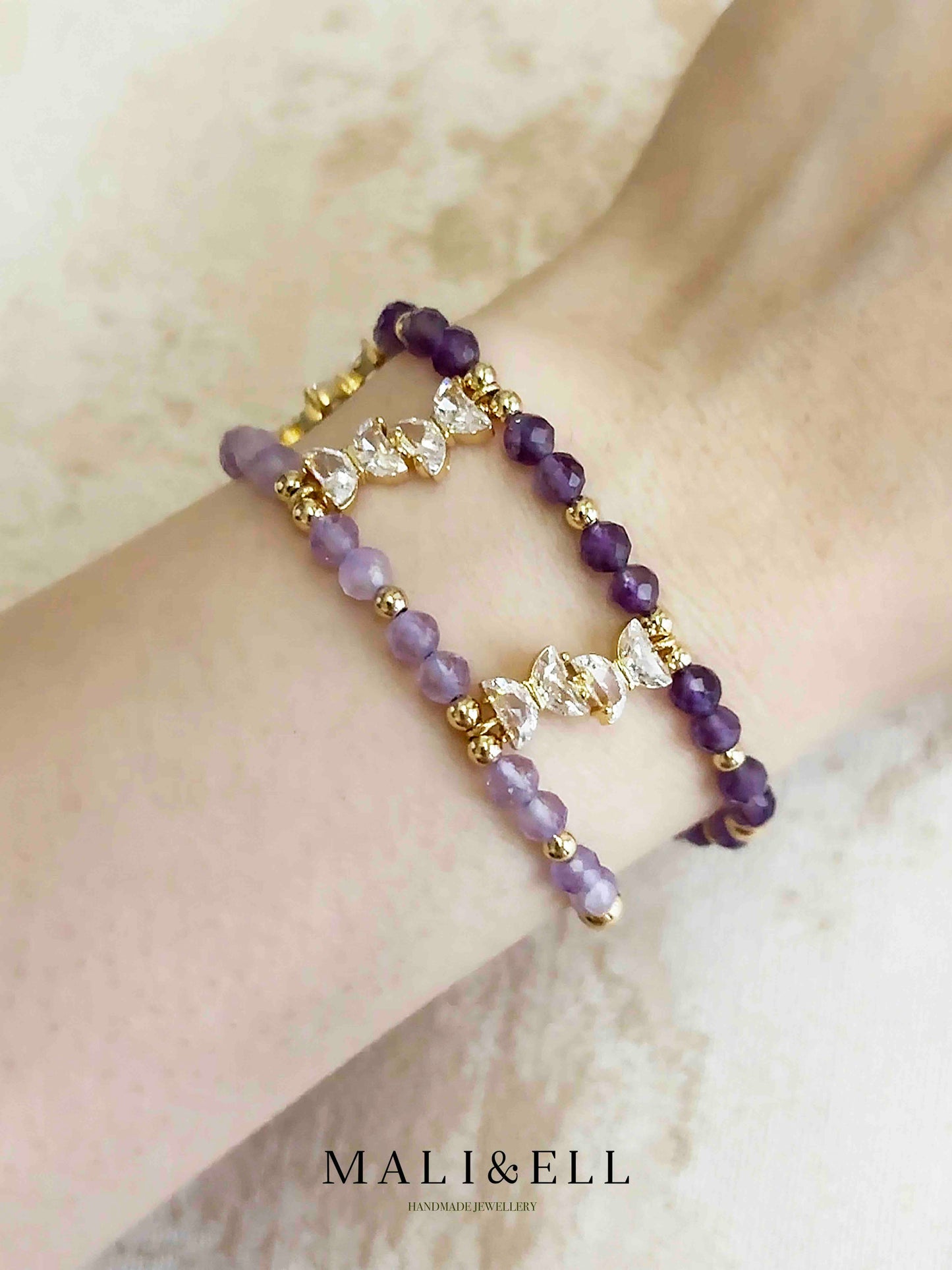 Double Strand Natural Crystal Bracelets Mali & Ell