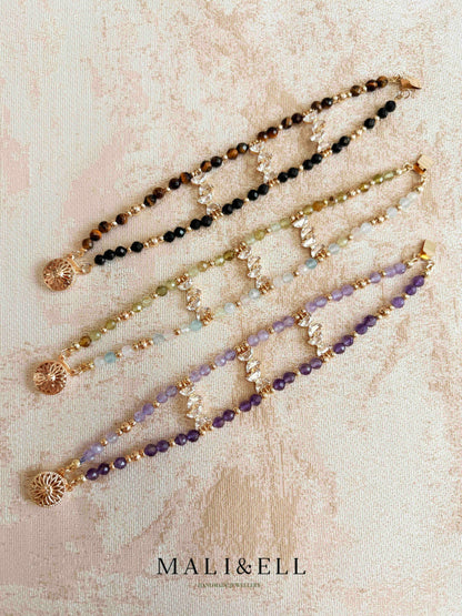 Double Strand Natural Crystal Bracelets Mali & Ell