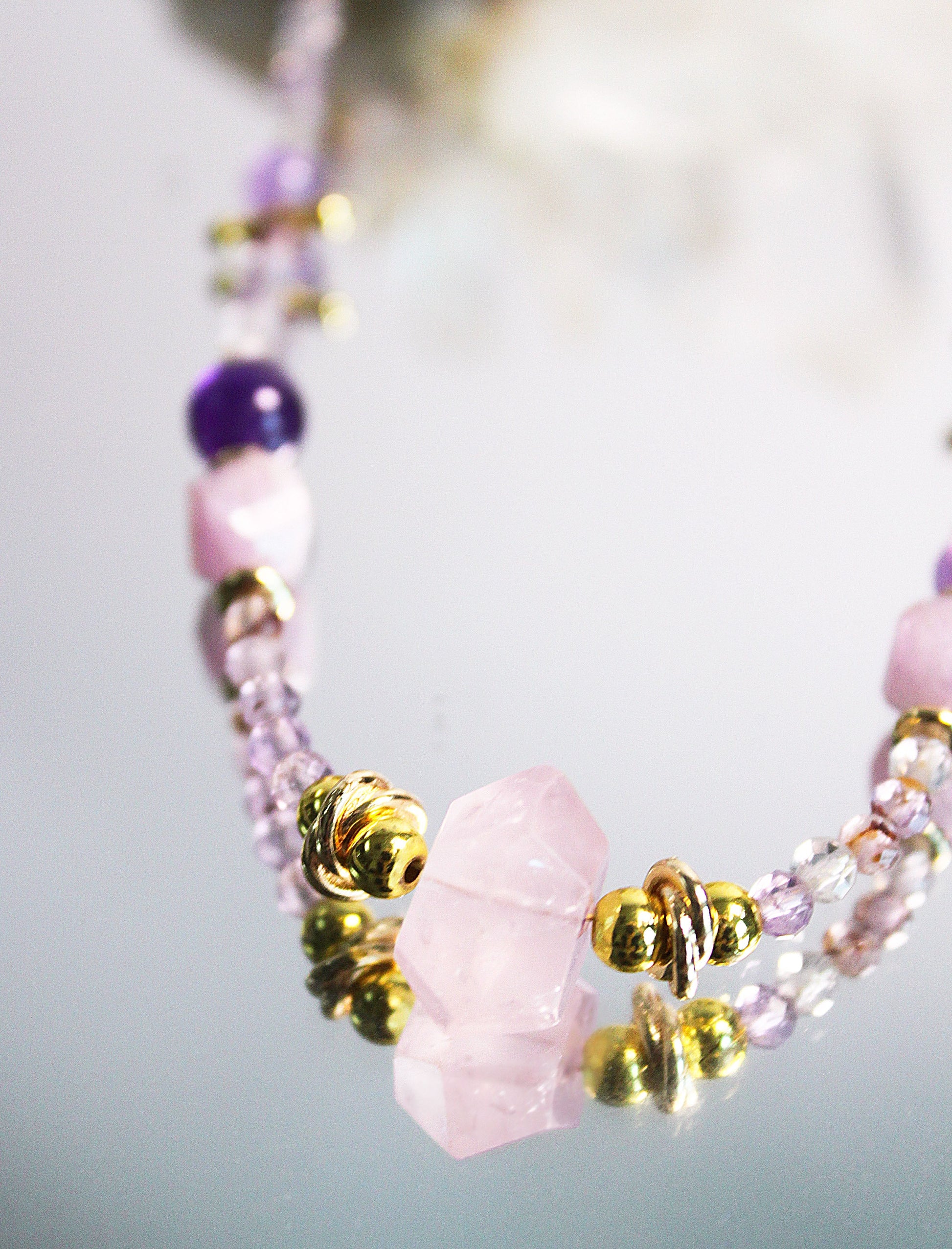 Heart Healing Necklace – Kunzite & Rose Quartz Mali & Ell