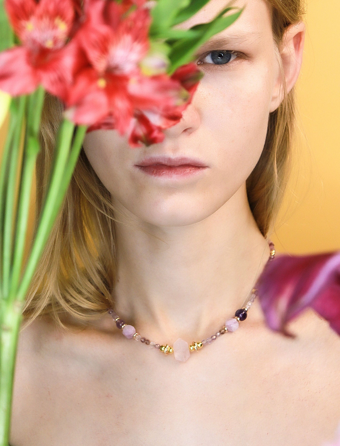 Heart Healing Necklace – Kunzite & Rose Quartz Mali & Ell