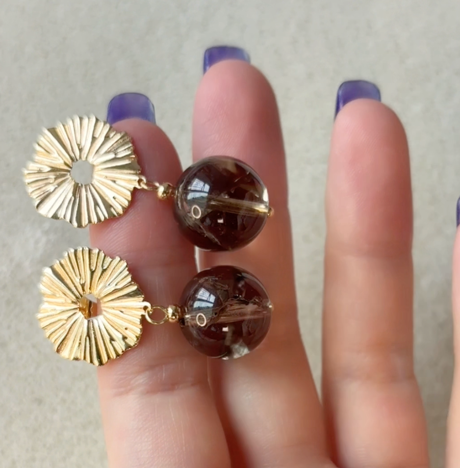 (Brown) Smoky Quartz Earrings Mali & Ell