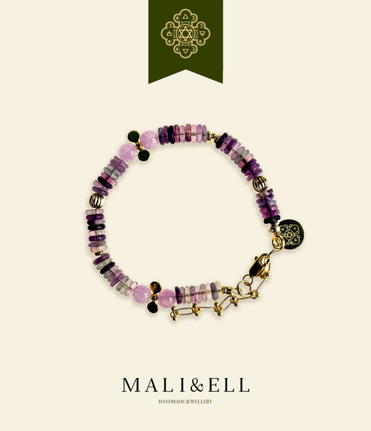 Shimmering Bohemia - Amethyst, Fluorite Boho Bracelet Mali & Ell