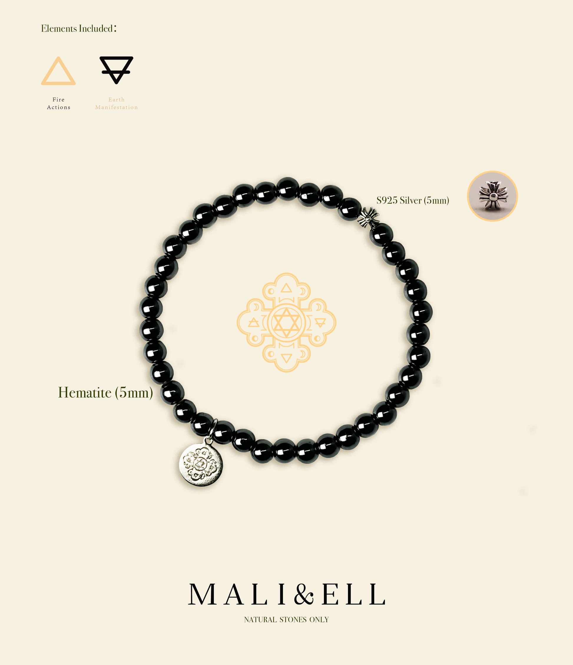 Silver and Stones - Hematite Bracelet Mali & Ell