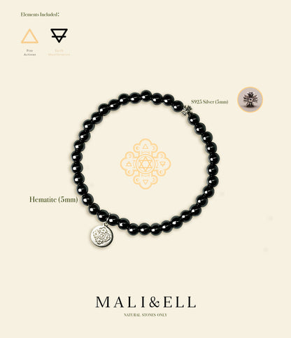 Silver and Stones - Hematite Bracelet Mali & Ell