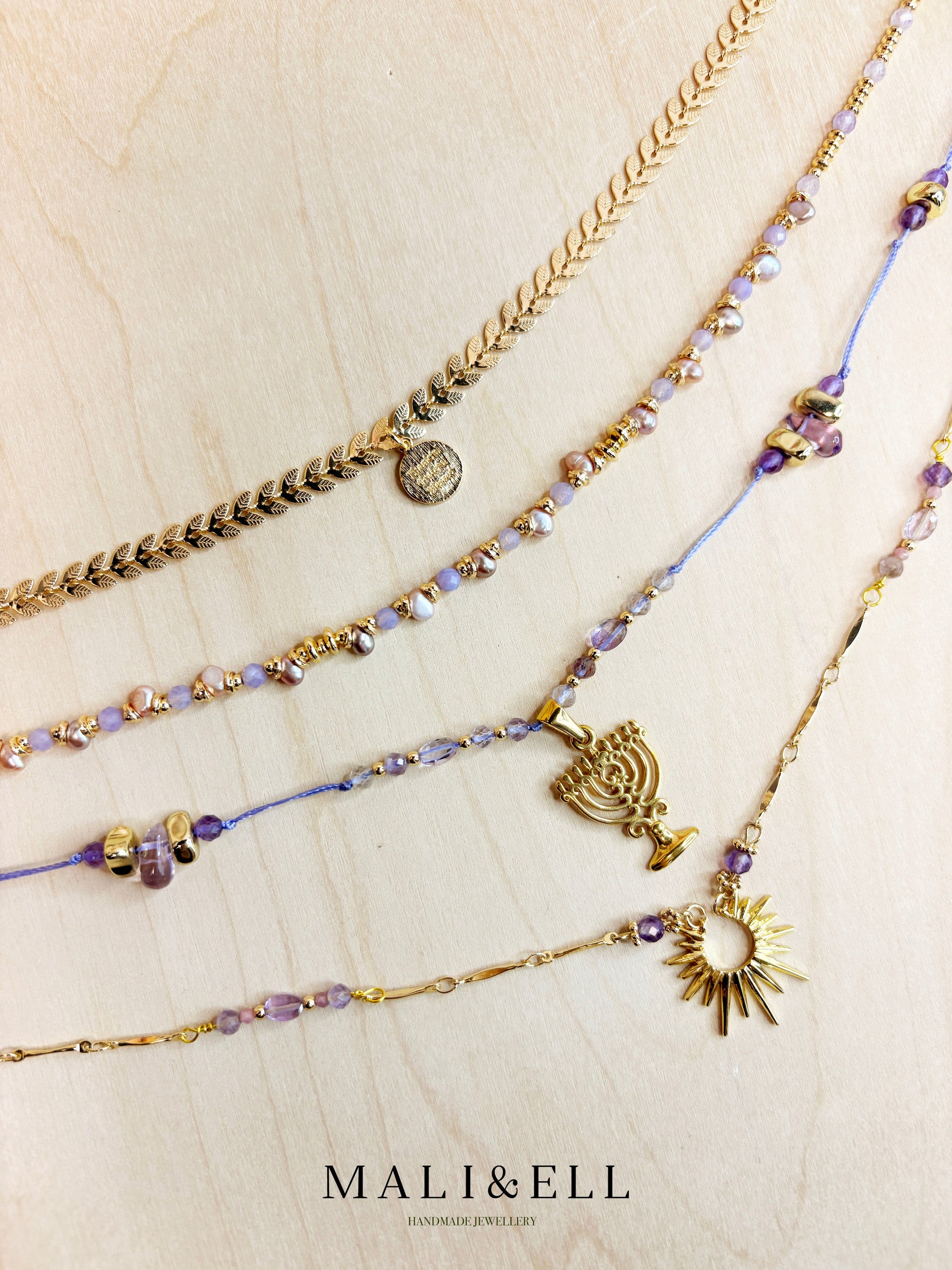 Lightkeeper Talisman – Amethyst Crystal Boho Necklace Layering Set Mali & Ell