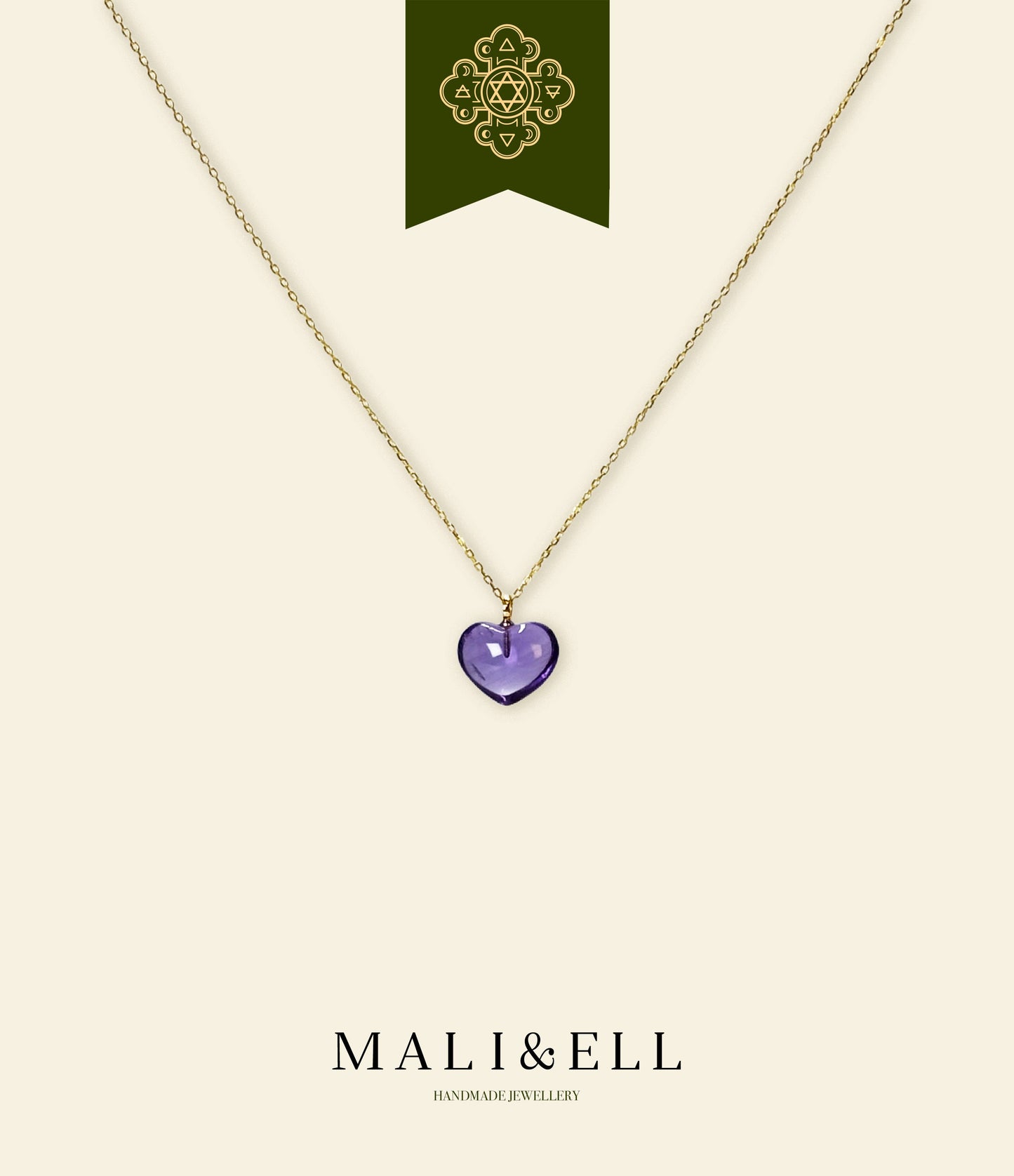 Loving Clarity Amethyst Heart Necklace Mali & Ell