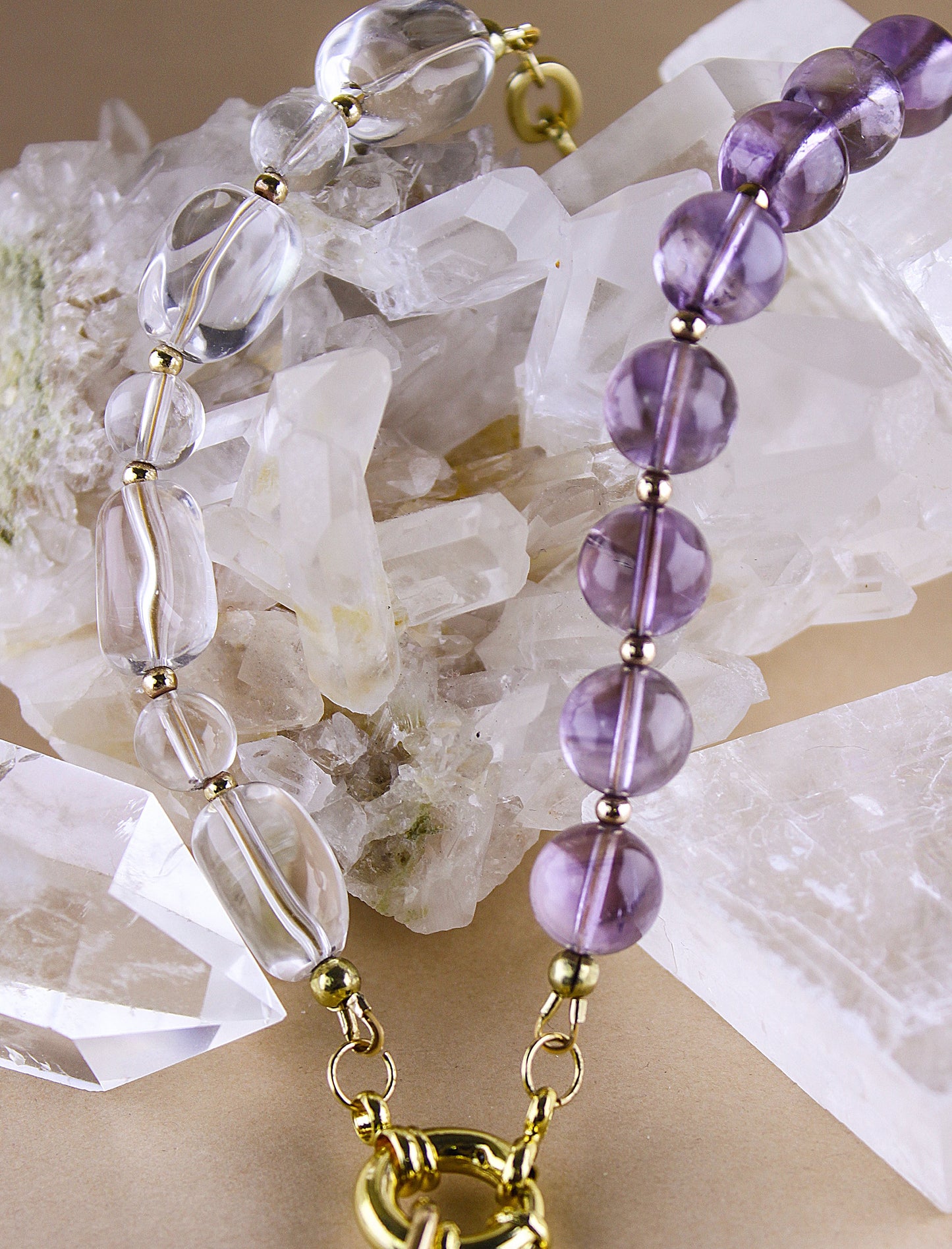 Aurora Unbound Collarbone Necklace Beads Details Mali & Ell