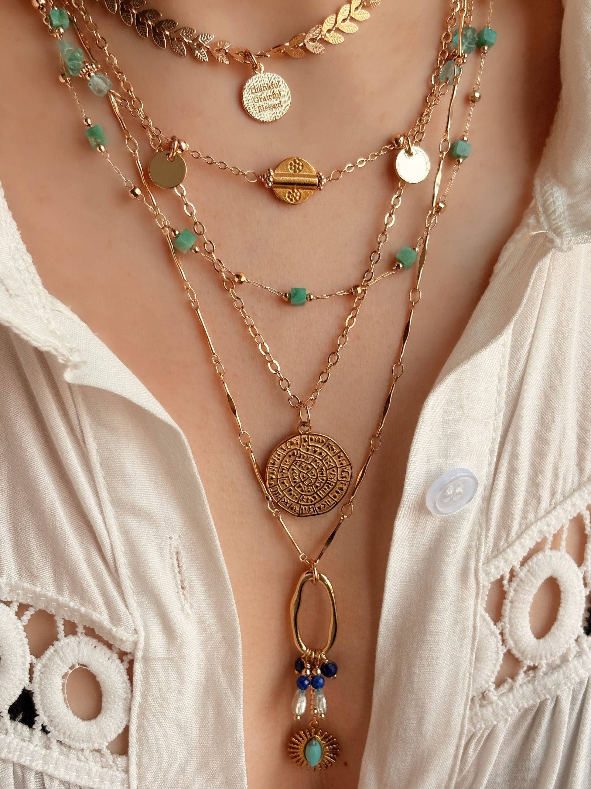 Azure Sun Layered Necklace Mali & Ell