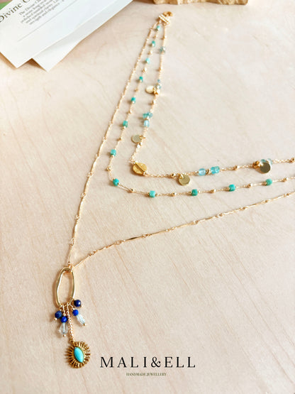 Azure Sun Layered Necklace Mali & Ell
