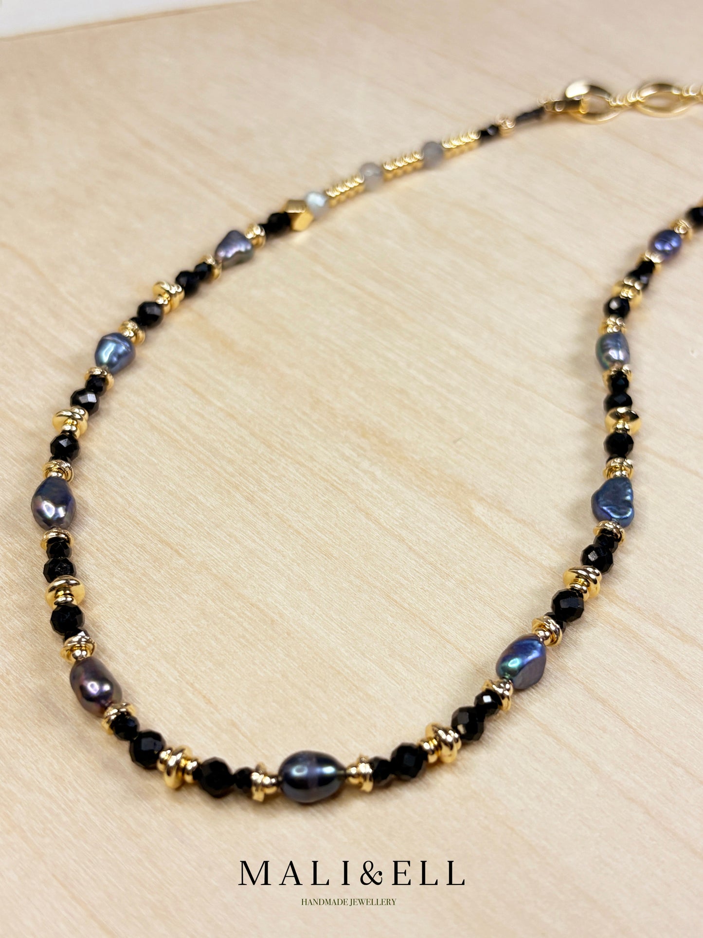 Nightforce Talisman - Black Crystal Boho Necklace Layering Set Mali & Ell