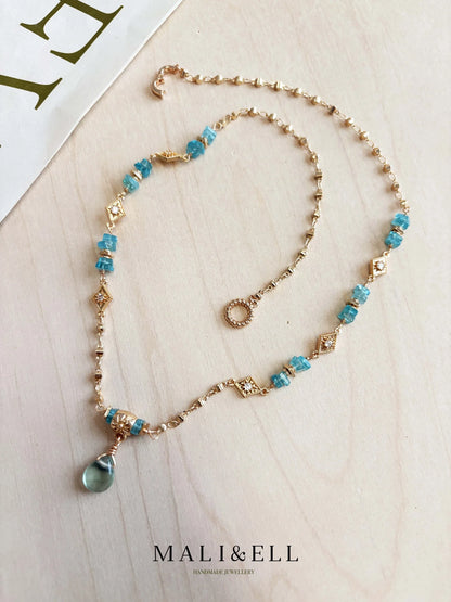 Verdant Tide Gemstone Layering Necklace Set Mali & Ell