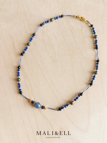 Deepwater Talisman – Blue Crystal Boho Necklace Layering Set Mali & Ell