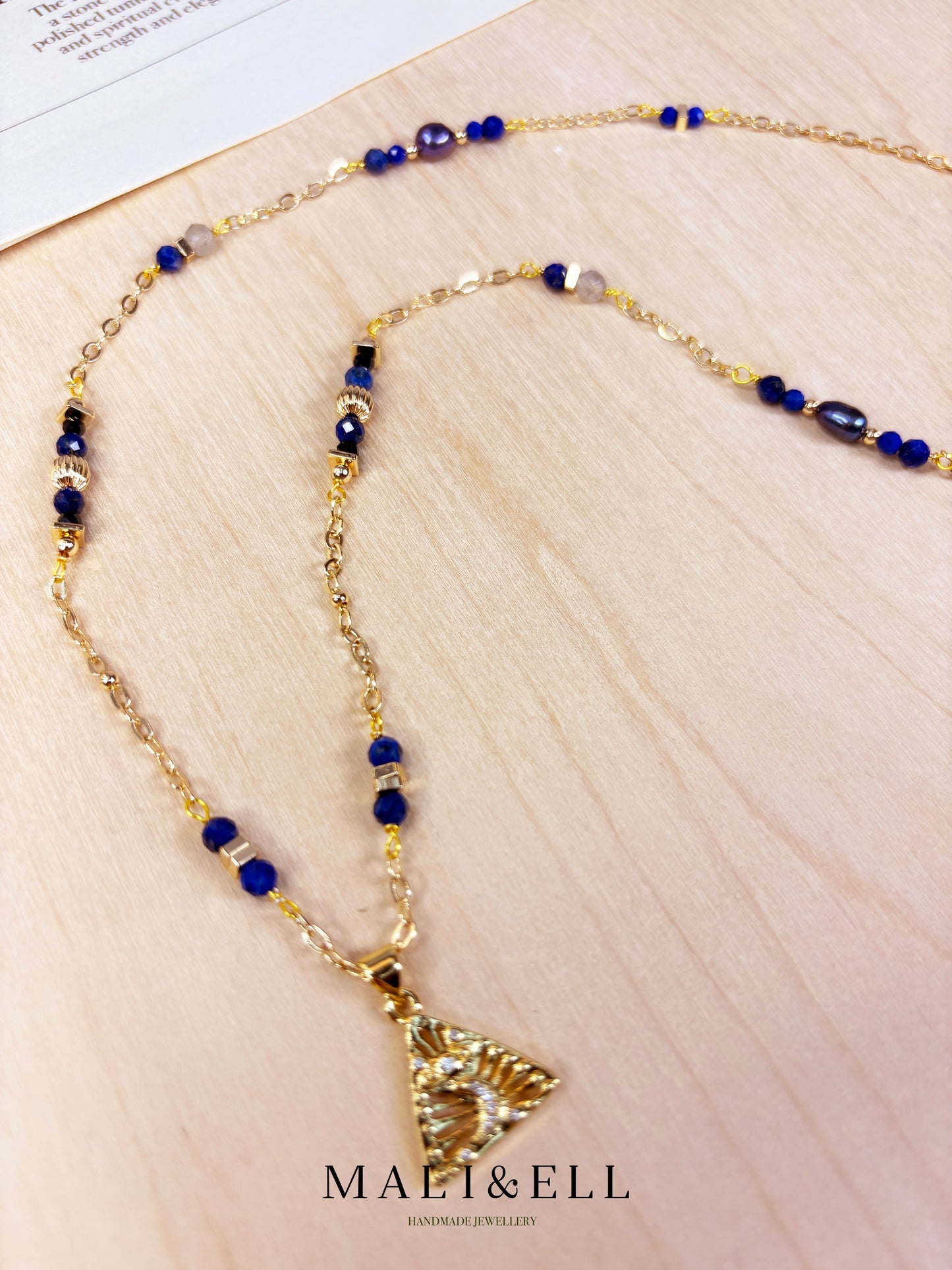 Deepwater Talisman – Blue Crystal Boho Necklace Layering Set Mali & Ell