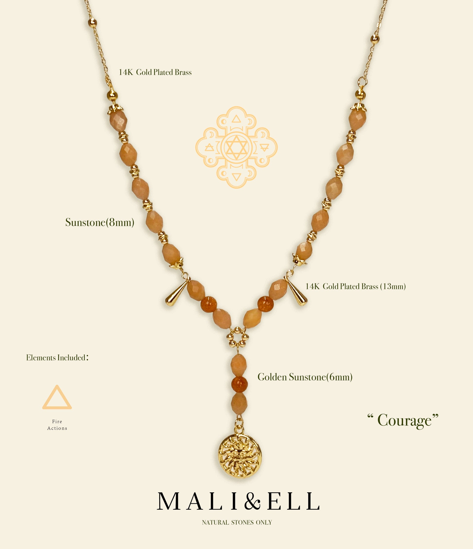 The Sun - Courage Necklace Mali & Ell
