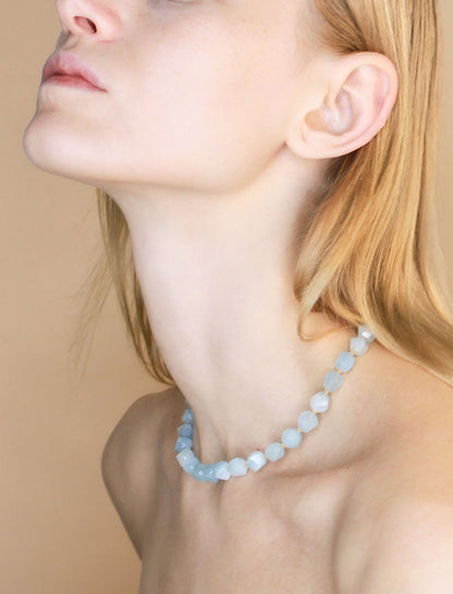 Twist-Cut Kunzite/Aquamarine Necklace Mali & Ell